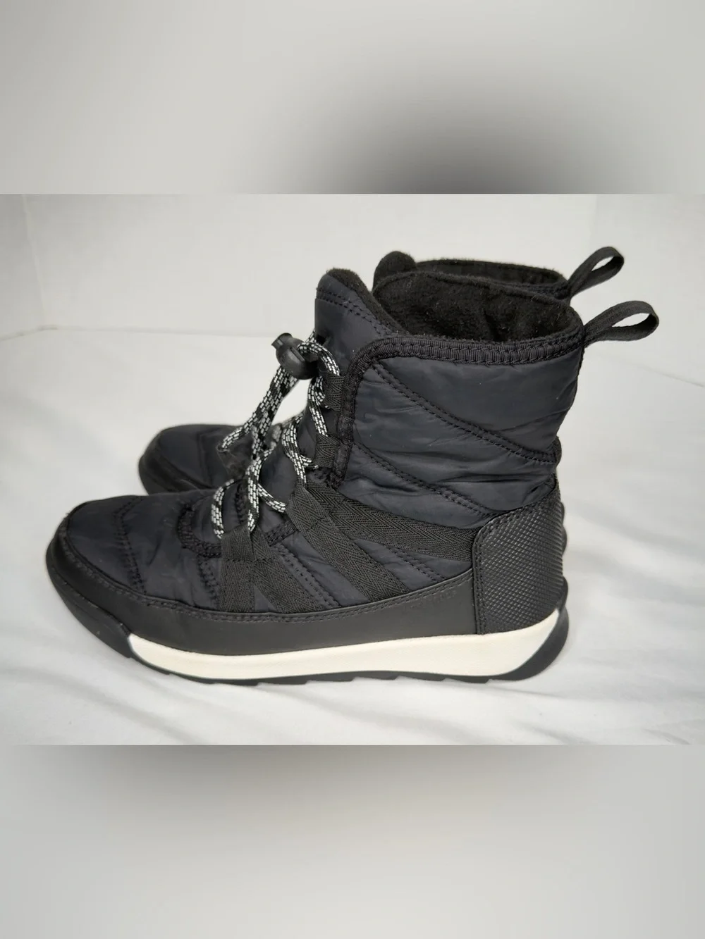 SOREL Whitney II Short Lace Waterproof Black Boots Size 3 Youth